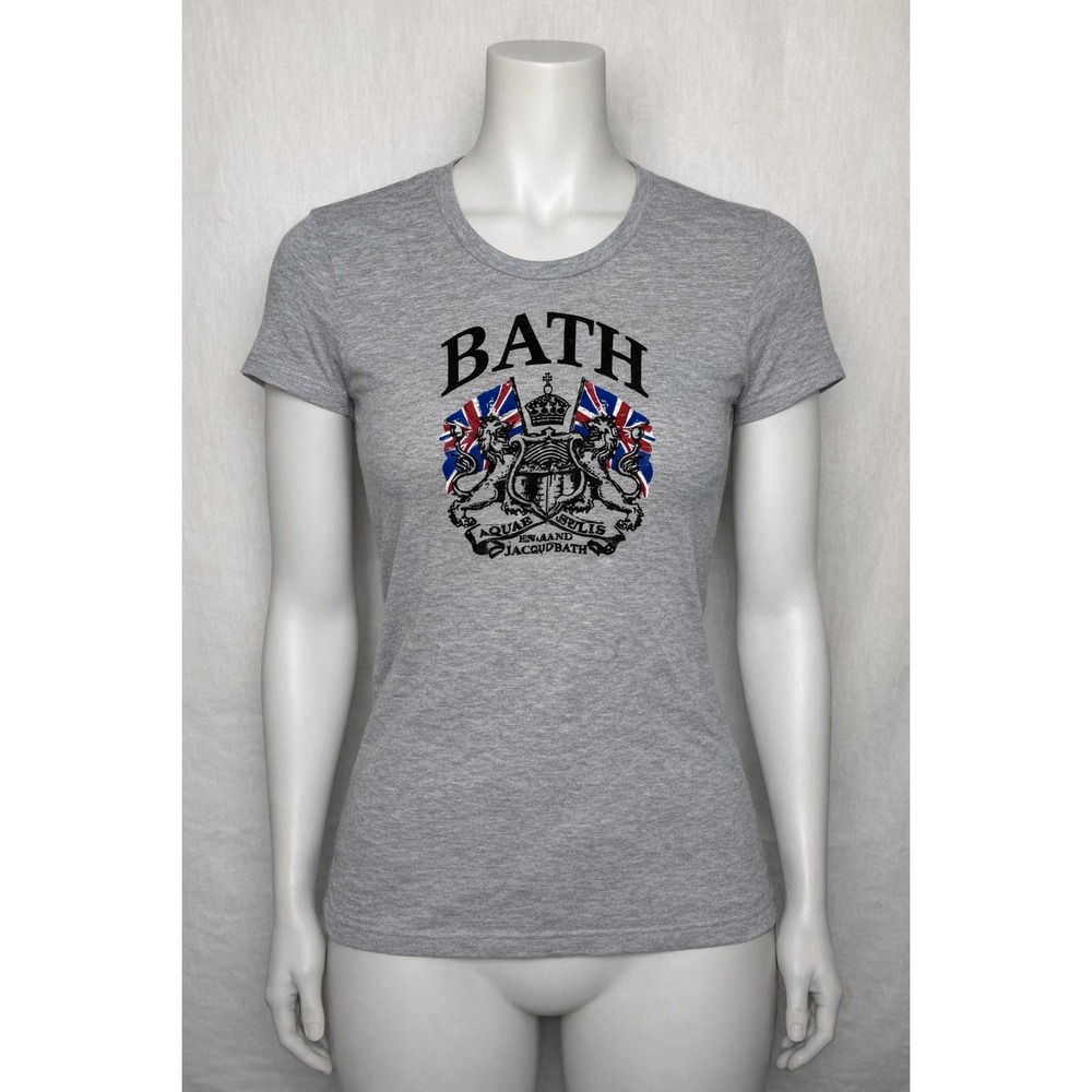 Jacks of Bath England Souvenir T-Shirt Heather Grey Graphic Tee Womens Small NWT